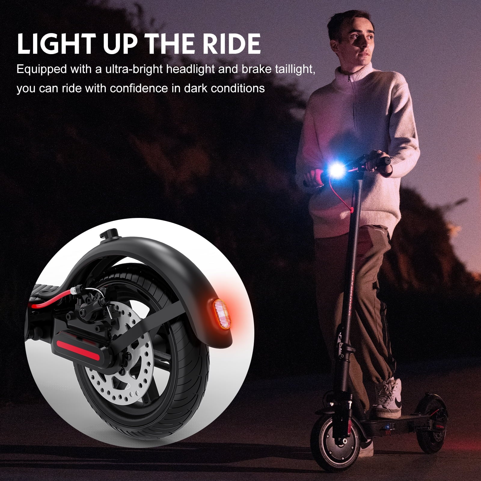 High-Performance Electric Scooter for Adults - Dual Suspension, 350W Motor, 18.6 MPH, 19 Miles Range, Foldable Design & APP Control