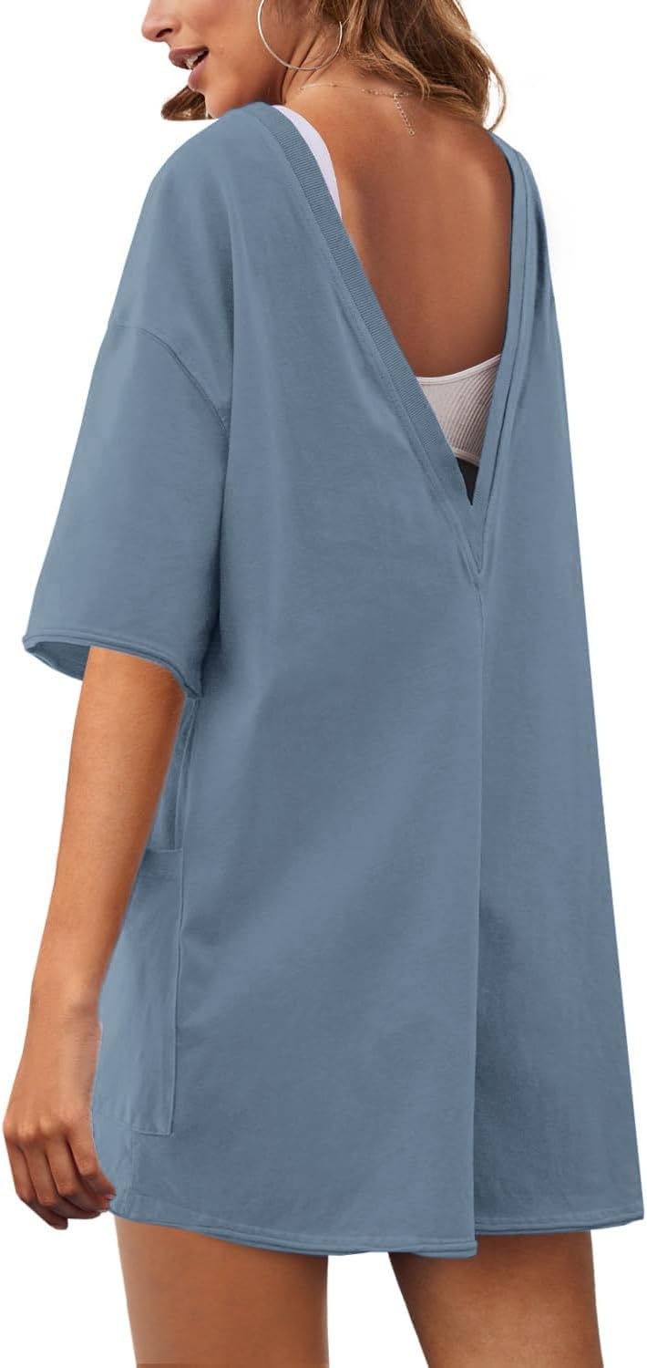 Rompers for Women Casual Oversized Athletic Jumpsuits Overalls Workout Hot Shot Tee Romper