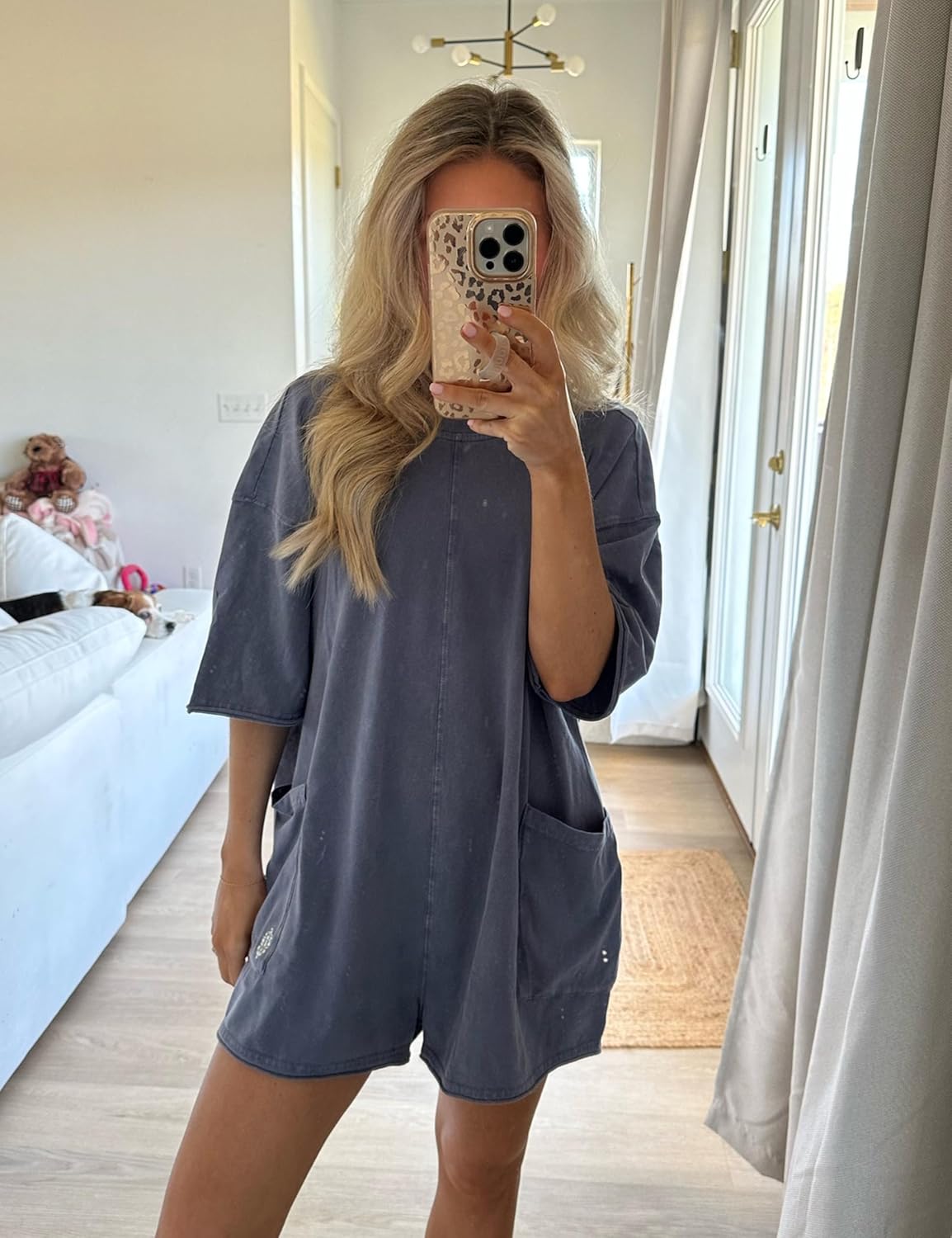Rompers for Women Casual Oversized Athletic Jumpsuits Overalls Workout Hot Shot Tee Romper
