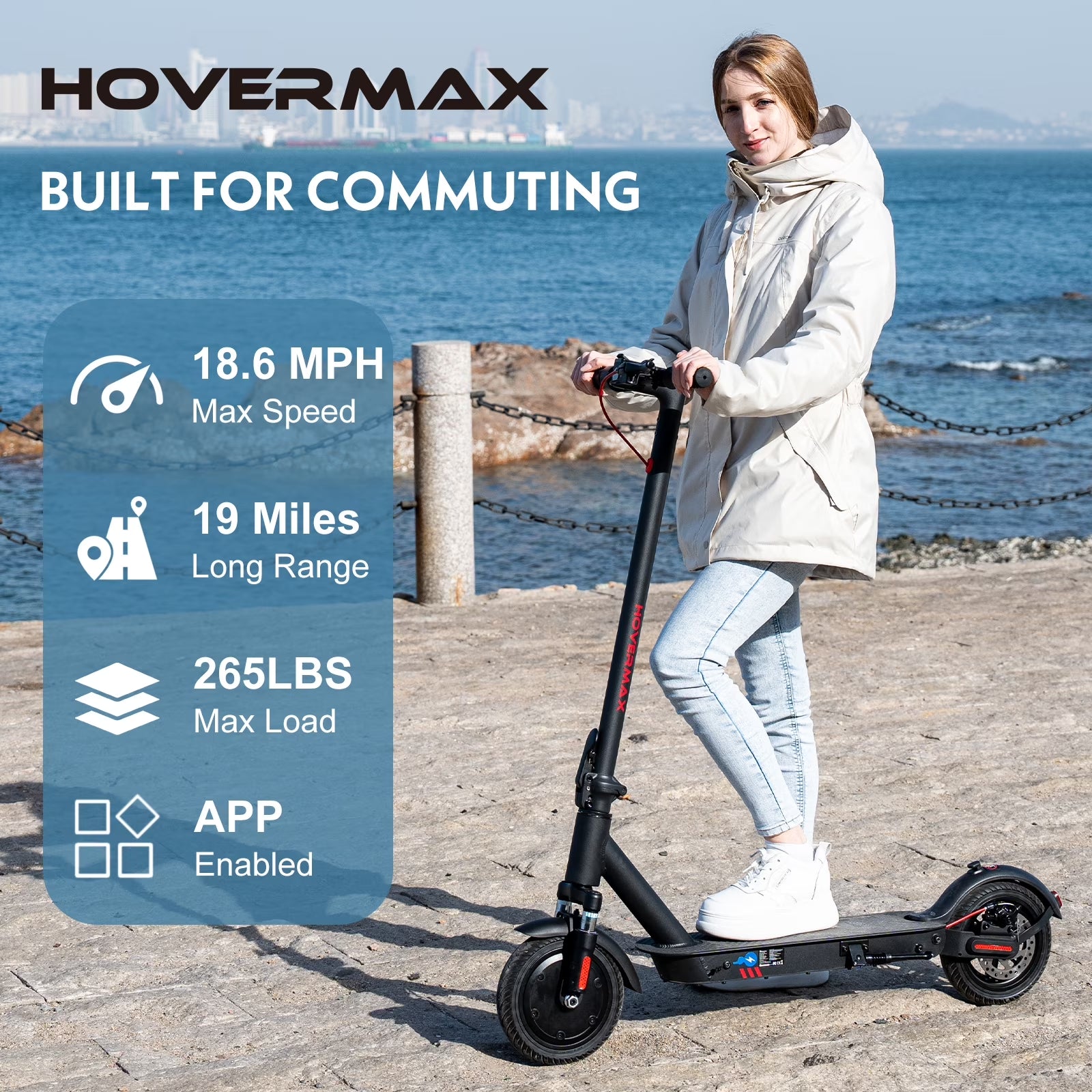 High-Performance Electric Scooter for Adults - Dual Suspension, 350W Motor, 18.6 MPH, 19 Miles Range, Foldable Design & APP Control