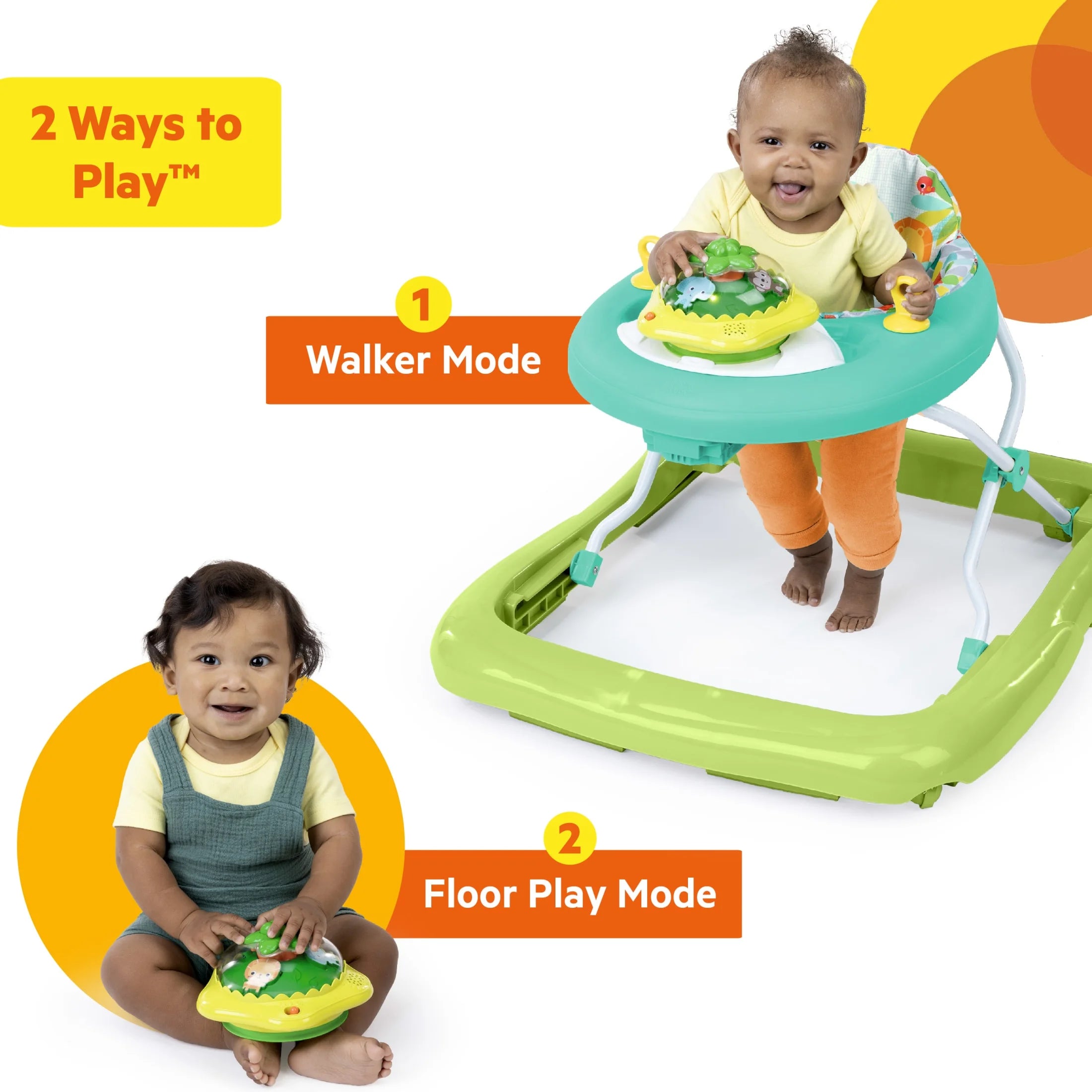Wanderlights 2-In-1 Baby Walker for Infants, Blue, Green